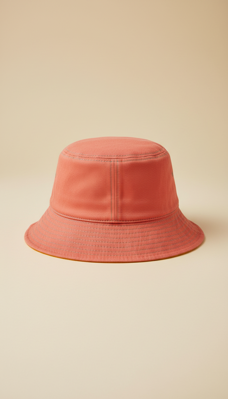 Coral Canvas Bucket Hat
